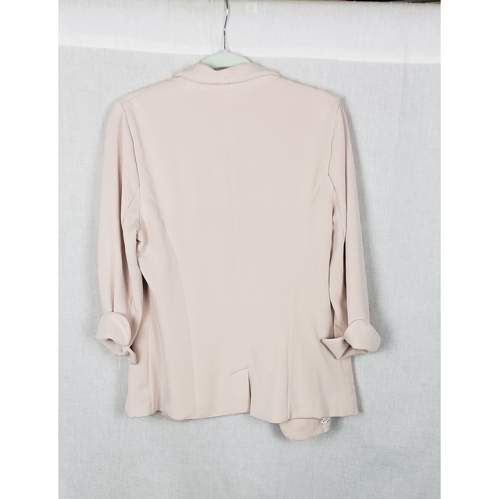 Skies Are Blue Pale Pink Open Front Blazer Jacket L Casual Office Work Spring - Picture 2 of 10